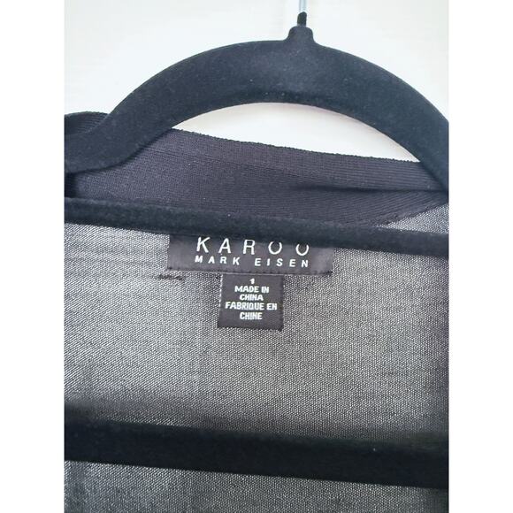 Karoo Mark Eisen Silk Open Front Cardigan S/M Black - Picture 3 of 5
